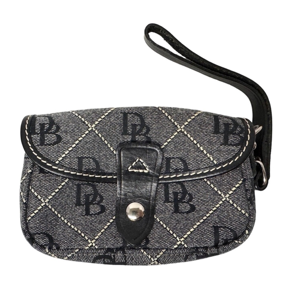 Dooney & Burke Vintage Canvas Signature Wristlet, Grey/Black